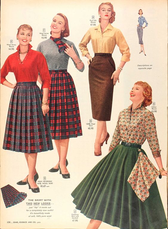 1950s bottoms skirts throwback outfits