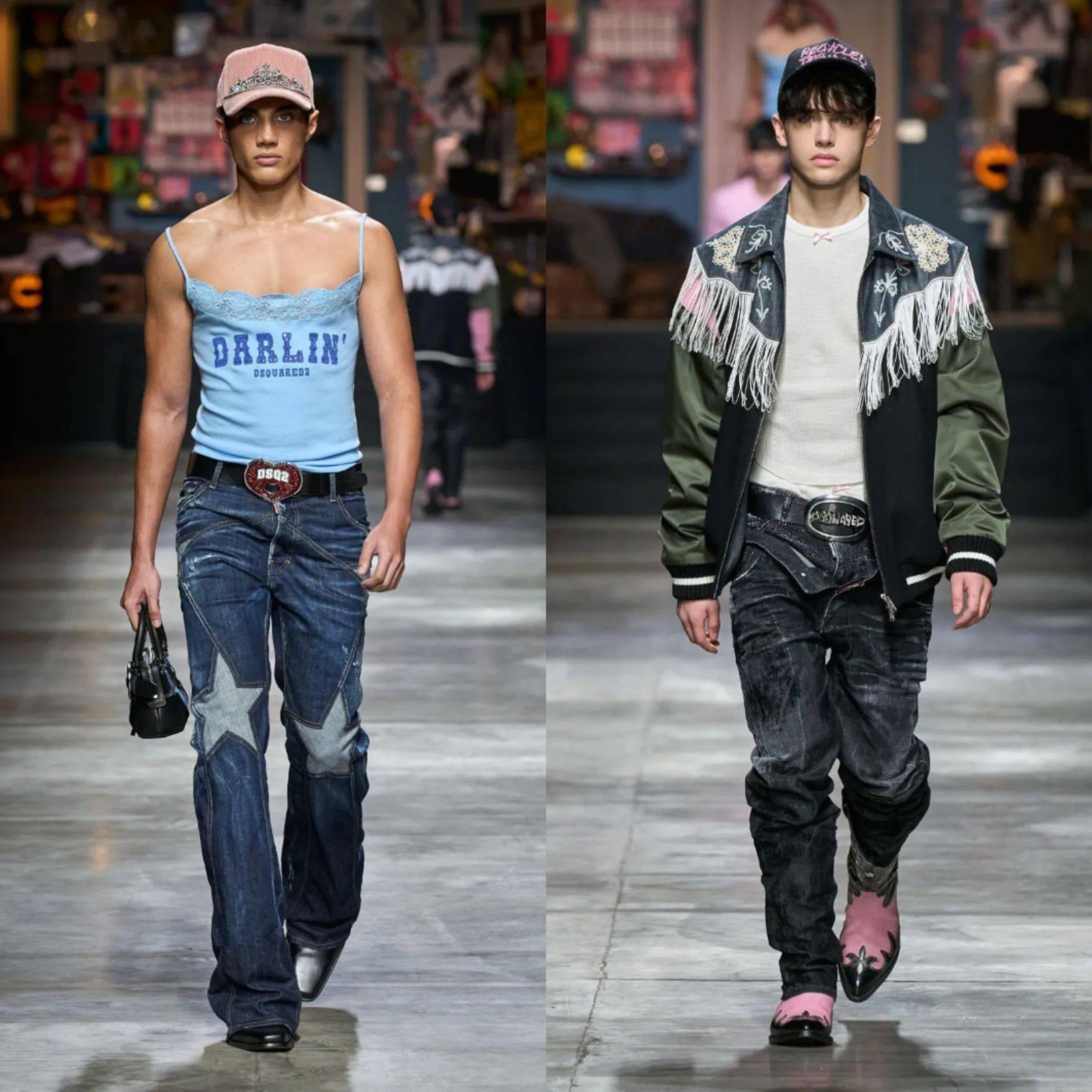 Low-rise jeans, the exact item for y2k fashion male