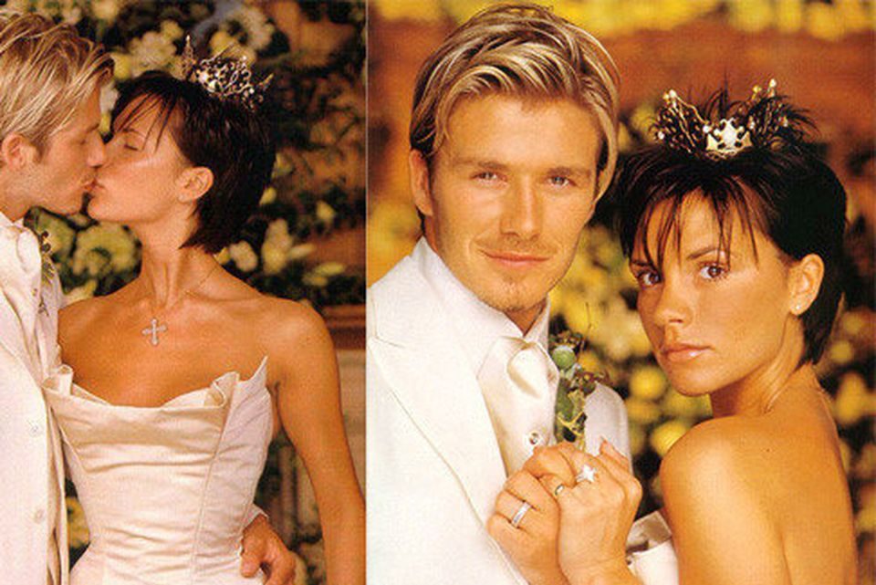 Victoria Adams and David Beckham 2000s wedding dresses