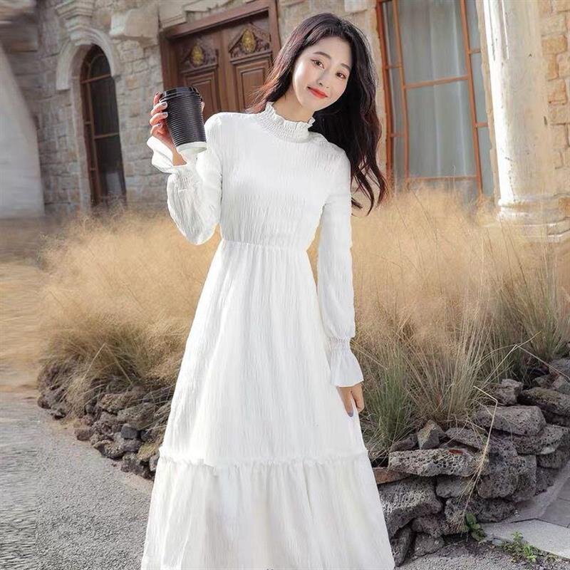 long sleeve white dress