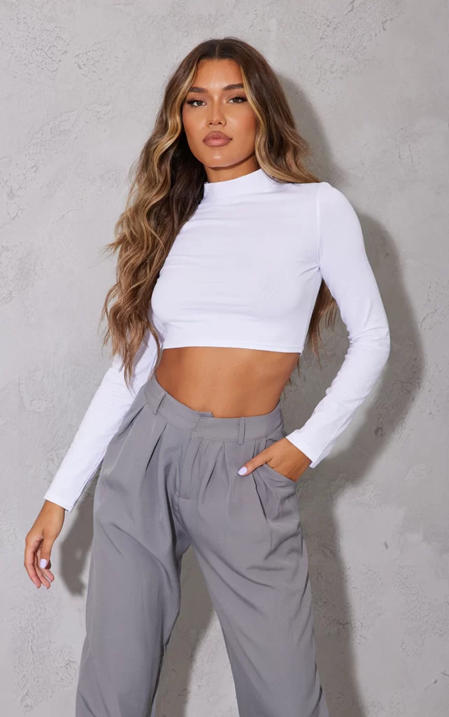 long sleeve crop top