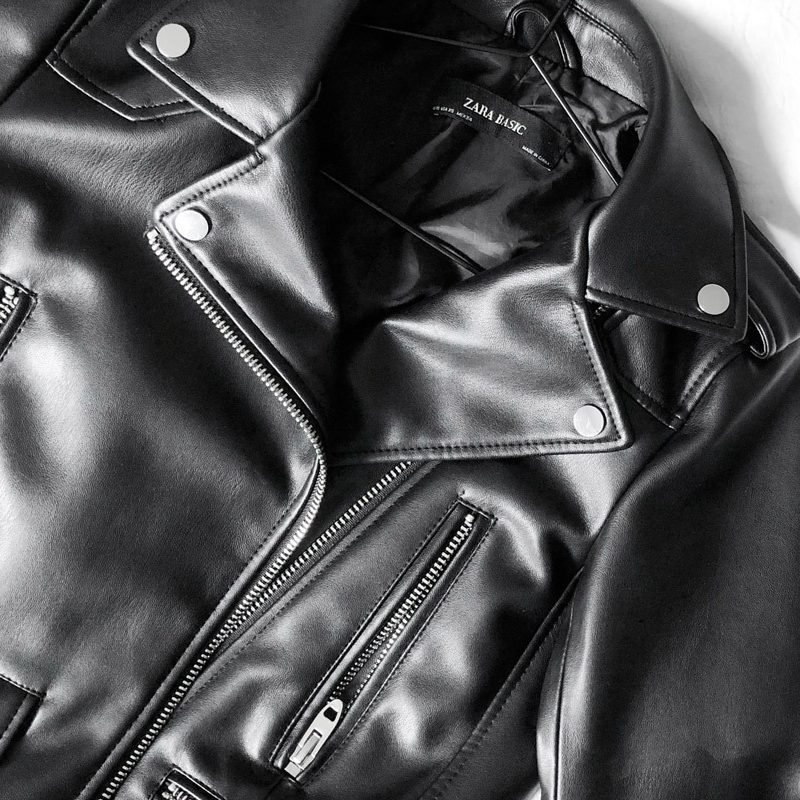 	
real leather jacket