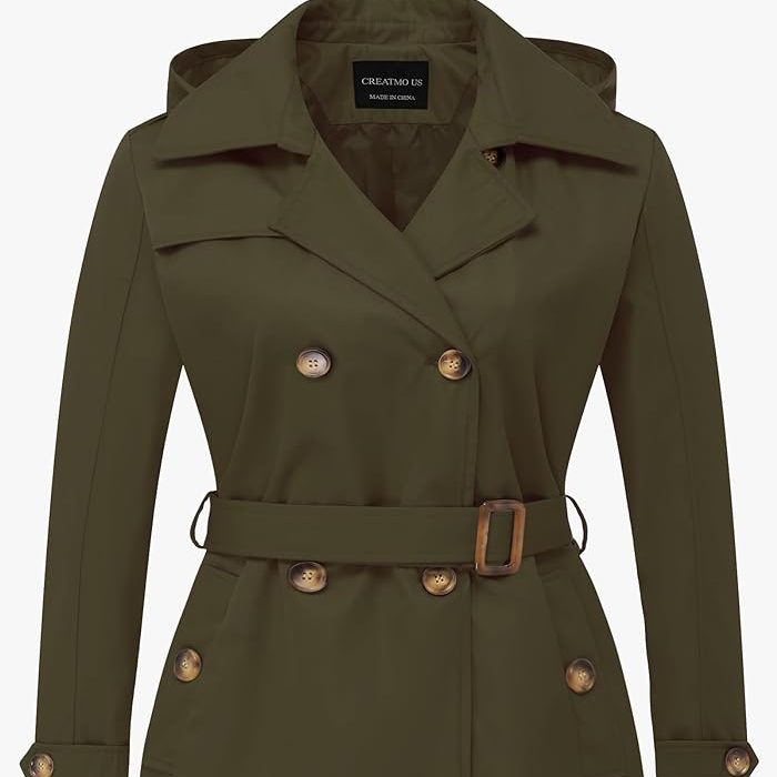 plus size green trench coat