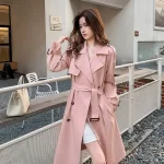 pink trench coat womens