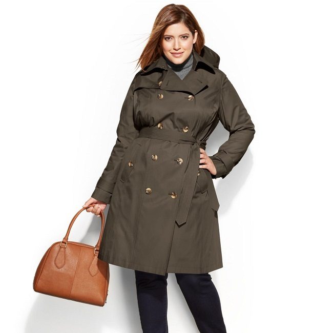 plus size leather trench coat