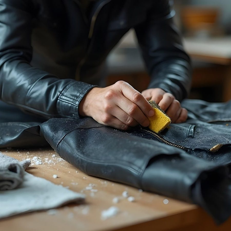 	
how to clean leather jacket from thrift store