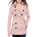 women's pink trench coat